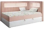 MKS Boxspringbett, Rosa, Wei&szlig;, Textil, 1-Sitzer, Rechteckig, 90x200 cm,...