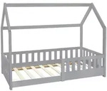Ml-Design Kinderbett, Hellgrau, Holz, Kiefer, Rechteckig, 80x160 cm, Kinder- &
