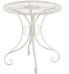CLP Gartentisch, Creme, Metall, 70x73x70 cm, Gartenm&ouml;bel, Gartentische, Gartentische