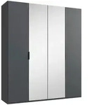 Boxxx Faltt&uuml;renschrank, Graphit, Glas, Holzwerkstoff, 4 F&auml;cher, 200x236x58 cm, BQ -