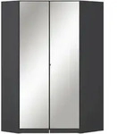 Rauch M&ouml;bel Eckkleiderschrank, Grau, Holzwerkstoff, 5 F&auml;cher, 117x197x104 cm,