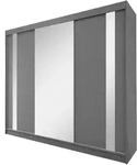 Beautysofa Schwebet&uuml;renschrank, Graphit, Holzwerkstoff, 12 F&auml;cher, 240x216x61 cm,