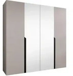 Mirjan24 Dreht&uuml;renschrank, Kaschmir, Schwarz, Kunststoff, Rechteckig,...