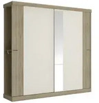 Vente-Unique Kleiderschrank, Natur, Holz, Uni, 3 Schubladen, Rechteckig,...
