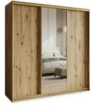 Masseno Schwebet&uuml;renschrank, Eiche Artisan, Gold, Holzwerkstoff, 9 F&auml;cher, 4