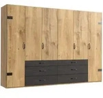 Mid.you Dreht&uuml;renschrank Wimex Detroit, Graphit, Eiche, Holzwerkstoff, 4...