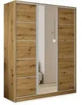 Masseno Schwebet&uuml;renschrank, Eiche Artisan, Silber, Holzwerkstoff, 9 F&auml;cher, 4