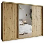 Masseno Schwebet&uuml;renschrank, Eiche Artisan, Gold, Holzwerkstoff, 9 F&auml;cher, 4