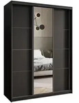 Masseno Schwebet&uuml;renschrank, Schwarz, Holzwerkstoff, 9 F&auml;cher, 4 Schubladen,