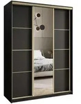 Masseno Schwebet&uuml;renschrank, Schwarz, Holzwerkstoff, 9 F&auml;cher, 4 Schubladen,