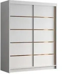 Mirjan24 Schiebet&uuml;renschrank, Wei&szlig;, Holzwerkstoff, Rechteckig, 150x200x58 cm,