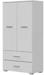 Komodee Hochschrank, Wei&szlig;, Kunststoff, 2 F&auml;cher, 2 Schubladen, 69x130x36 cm,