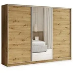 Masseno Schwebet&uuml;renschrank, Eiche Artisan, Silber, Holzwerkstoff, 9 F&auml;cher, 4