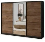 Masseno Schwebet&uuml;renschrank, Schwarz, Eiche, Holzwerkstoff, 9 F&auml;cher, 4...