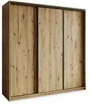 Masseno Schwebet&uuml;renschrank, Eiche Artisan, Schwarz, Holzwerkstoff, 9 F&auml;cher,...