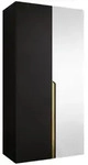 Mirjan24 Dreht&uuml;renschrank, Schwarz, Gold, Kunststoff, Rechteckig, 100x202x52...