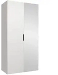 Mirjan24 Dreht&uuml;renschrank, Wei&szlig;, Holzwerkstoff, Rechteckig, 100x202x52 cm,