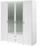 Furn.Design Kleiderschrank, Wei&szlig;, Holzwerkstoff, 5 F&auml;cher, 2 Schubladen,