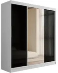 Altdecor Kleiderschrank, Wei&szlig;, Schwarz, Holzwerkstoff, 200x215x61 cm,...