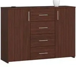 Akord Kommode, Wenge, Holzwerkstoff, Nachbildung, 4 Schubladen,