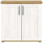 Inn.Furn Kommode, Wei&szlig;, Eiche Artisan, Kunststoff, Nachbildung, Uni, Holz...