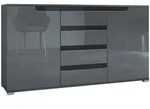 Vladon Sideboard, Grau, Holzwerkstoff, 138.5x75.5x35 cm, Wohnzimmer, Kommoden &