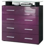 Vladon Kommode, Brombeere, Holzwerkstoff, 76x81x35 cm, Wohnzimmer, Kommoden &