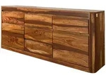 Massivmoebel24 Sideboard, Walnuss, Holz, Echtholz,Akazie, 2 F&auml;cher, 3...