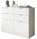 Inn.Furn Kommode, Wei&szlig; Hochglanz, Kunststoff, Nachbildung, Uni, 2 F&auml;cher, 4