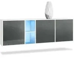 Vladon Sideboard, Grau, Holzwerkstoff, 182x53x35 cm, Wohnzimmer, Kommoden &