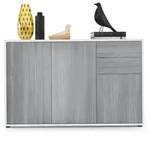 Vladon Kommode, Anthrazit, Holzwerkstoff, 117x74x36 cm, Wohnzimmer, Kommoden &