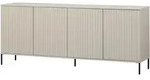 Livetastic Sideboard Gravure, Grau, Metall, Kiefer, 4 F&auml;cher, 200x85x44 cm, stehend,