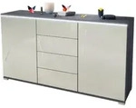 Vladon Sideboard, Creme, Holzwerkstoff, 138.5x75.5x35 cm, Wohnzimmer, Kommoden &