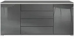 Vladon Sideboard, Grau, Holzwerkstoff, 166.5x75.5x35 cm, Wohnzimmer, Kommoden &