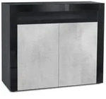 Vladon Kommode, Hellgrau, Schwarz Hochglanz, Holzwerkstoff, 108x92x40 cm,...
