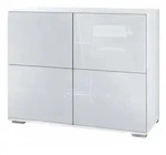 Vladon Kommode, Wei&szlig; Hochglanz, Holzwerkstoff, 92.5x75.5x35 cm, Wohnzimmer,...