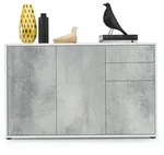 Vladon Kommode, Hellgrau, Holzwerkstoff, 117x74x36 cm, Wohnzimmer, Kommoden &