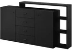 Masseno Sideboard, Schwarz, Holzwerkstoff, 4 Schubladen, 180x98x37 cm,...