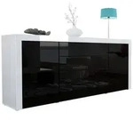 Vladon Sideboard, Schwarz Hochglanz, Holzwerkstoff, 167x72x35 cm, Wohnzimmer,