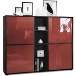 Vladon Highboard, Bordeaux, Holzwerkstoff, 130.5x105.5x35.5 cm, Wohnzimmer,...