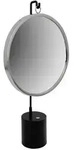Kayoom Schminkspiegel, Schwarz, Silber, Metall, Glas, rund, 41x75x14 cm, Spiegel,