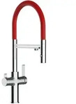 Vizio 3-Wege-K&uuml;chenarmatur,, Rot, Metall, 20.61x48x20.61 cm, schwenkbarer Auslauf