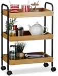 Relaxdays Rollwagen, Mehrfarbig, Holz, Metall, 50x70x28 cm, Esszimmer,...