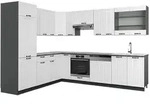 Vicco Eckk&uuml;che, Wei&szlig;, Anthrazit, Holzwerkstoff, L-Form,Formgebogen,...