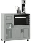 SoBuy Mikrowellenschrank, Grau, Holzwerkstoff, 89x89x40 cm, Esszimmer,...
