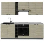Vicco K&uuml;chenzeile, Eiche, Anthrazit, Holzwerkstoff, Rechteckig, 235x81.6x60 cm,