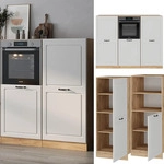 Vicco K&uuml;chenblock, Wei&szlig;, Honigeiche, Holzwerkstoff, K&uuml;chenblock,Rechteckig,