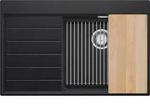 Primagran Sp&uuml;lbecken, Anthrazit, Chrom, Chrom, Beige, Kunststoff, Rechteckig,