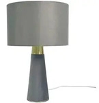 Relaxdays Tischlampe, Grau, Metall, Textil, 40x47x40 cm, Lampen & Leuchten,