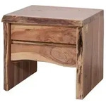 Massivmoebel24 Nachttisch, Natur, Holz, Echtholz,Akazie, 4 F&auml;cher, 2 Schubladen,